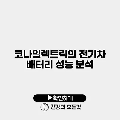 코나일렉트릭의 전기차 배터리 성능 분석