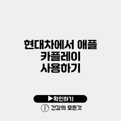 현대차에서 애플 카플레이 사용하기